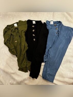 Lou Lou & company top and bottom sets - Olive, Black & Blue